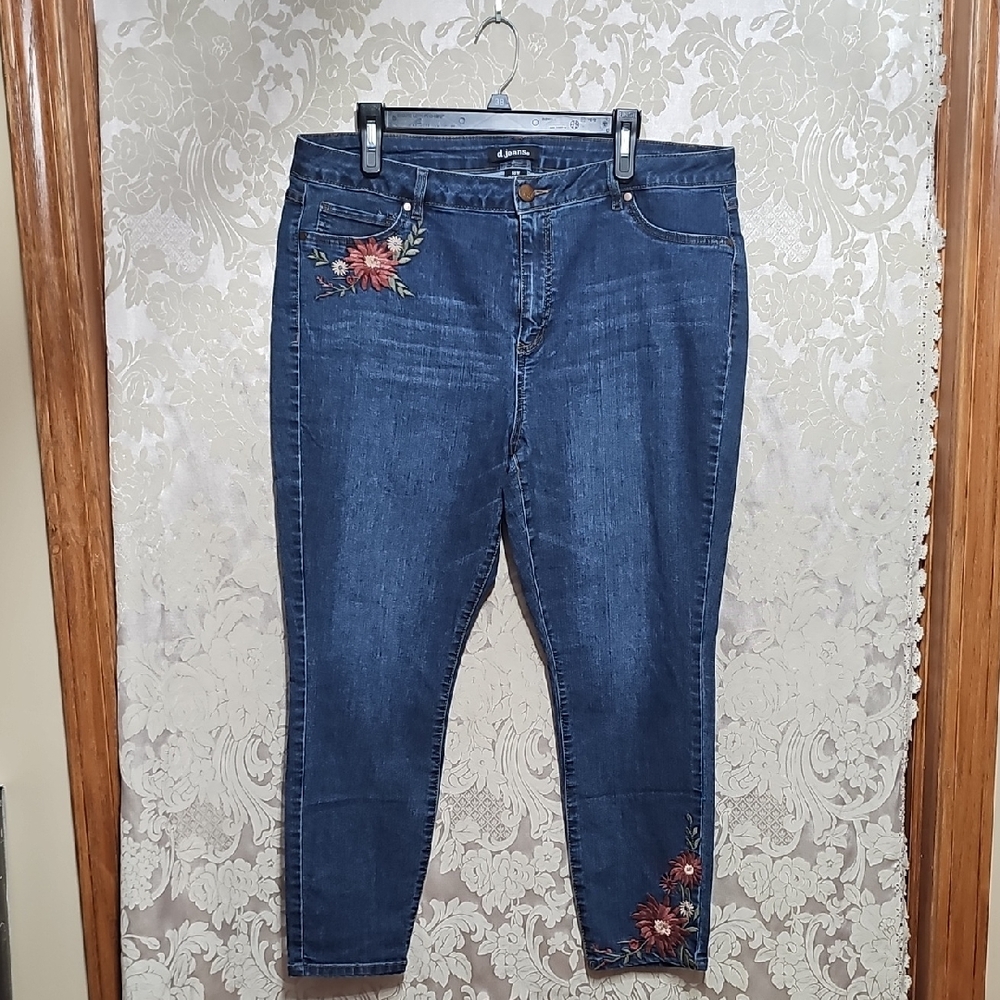 Embroidered Blue Jeans